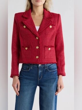 NWT $595 L'AGENCE Sylvia Metallic Tweed Jacket 10